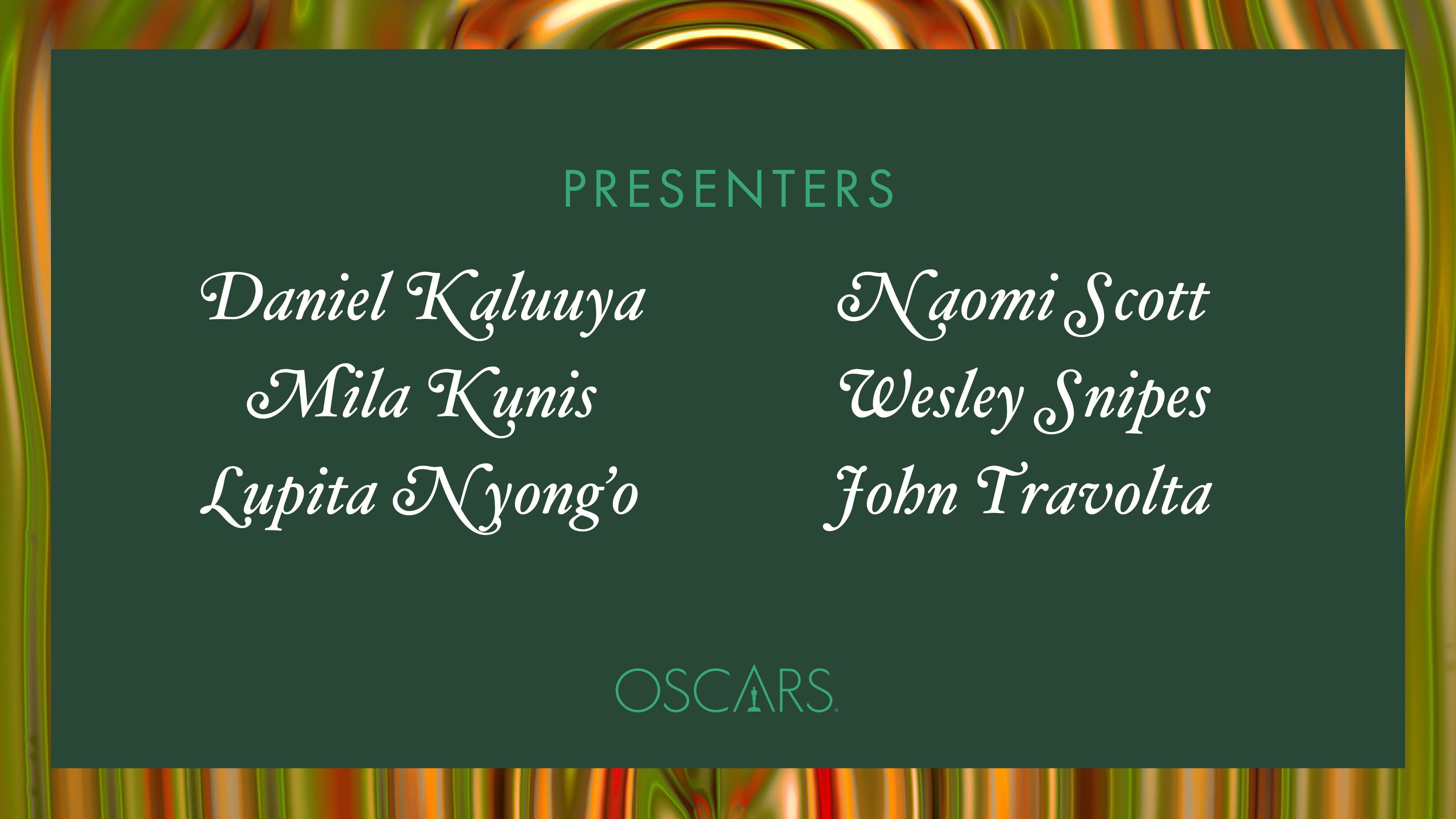 STARS CONTINUE TO LINE UP FOR THE 94TH OSCARS: DANIEL KALUUYA, MILA KUNIS, LUPITA NYONG’O, NAOMI SCOTT,  WESLEY SNIPES AND JOHN TRAVOLTA